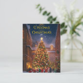 "Luxe kerst Kaart met goudfolie accenten" (Staand voorkant)