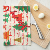 Luxe Kerst Kerstbomen Festief Theedoek (Quarter Fold)