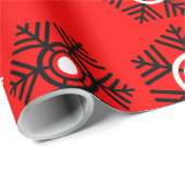 Luxe Kerst Rood en Wit Sneeuwvlok Cadeaupapier (Rol Hoek)
