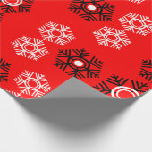 Luxe Kerst Rood en Wit Sneeuwvlok Cadeaupapier (Hoek)