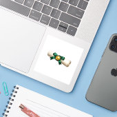 Luxe Kerst Scroll Letter Sticker Elegante Groen (Laptop met iPhone)