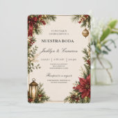 Luxe Kerst trouwuitnodiging Kaart (Staand voorkant)