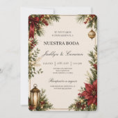 Luxe Kerst trouwuitnodiging Kaart (Voorkant)