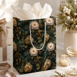Luxe Kerst Winter Groen en Crème Bloemstuk Medium Cadeauzakje