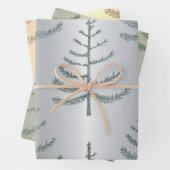 Luxe kerstbomen inpakpapier set (In situ)