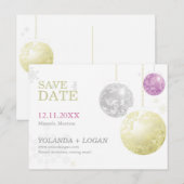Luxe Kerstbruiloft Save the Date Aankondigingskaart (Voorkant / Achterkant)
