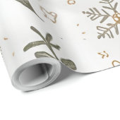 Luxe Kerstcadeau Wit & Goud Kerstontwerp Cadeaupapier (Rol Hoek)