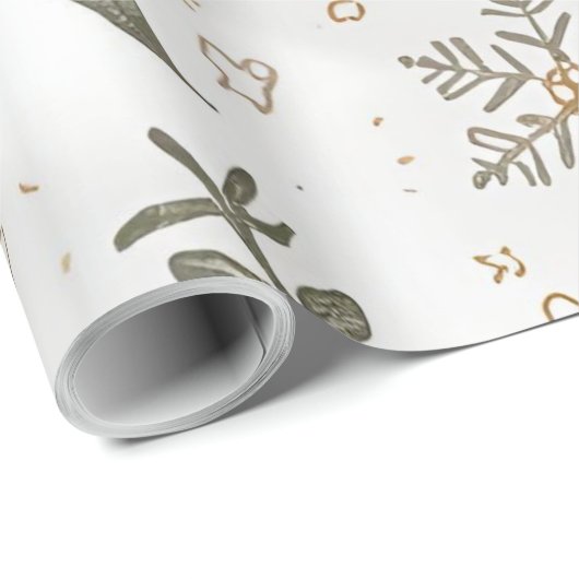 Luxe Kerstcadeau Wit & Goud Vakantie Ontwerp Cadeaupapier (Rol Hoek)