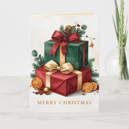 Luxe kerstcadeaus Prettig kerstfeest Kaart (Voorkant)