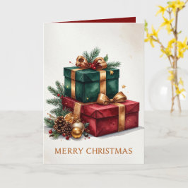 Luxe kerstcadeaus vrolijk kerstfeest kaart