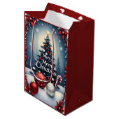 Luxe Kerstcadeautas Medium Cadeauzakje (Voorkant Gekanteld)