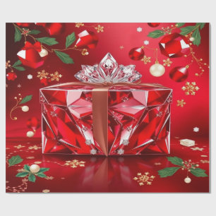 Luxe kerstcadeauverpakkings papier rood robijn