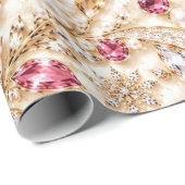 Luxe kerstcadeauverpakkings papier Ruby (Rol Hoek)