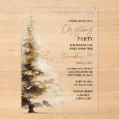 Luxe kerstfeest acryl uitnodigingen (Voorkant)