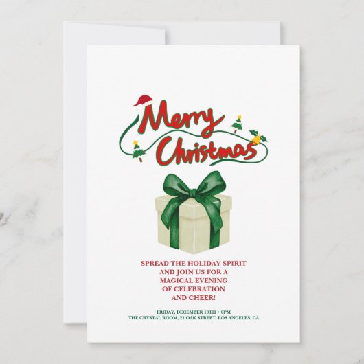 Luxe Kerstfeest Uitnodiging (Voorkant)