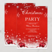 Luxe kerstfeest uitnodiging, kaart (Voorkant / Achterkant)