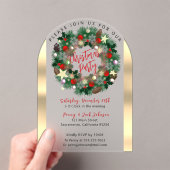 Luxe kerstkrans bevroren acryl uitnodigingen (Insitu (Draagbaar))