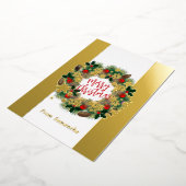 Luxe Kerstkrans  Goud Folie Feestdagenkaart (Gedraaid)