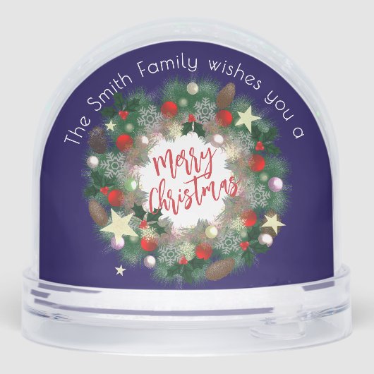 Luxe Kerstkrans Goud Sneeuwbol (Achterkant)