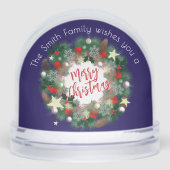 Luxe Kerstkrans Personaliseerbaar Goud Sneeuwbol (Voorkant)