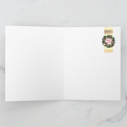 Luxe kerstkrans personaliseerbaar kaart (Binnen)