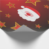 Luxe kerstman Red Faux Gold kerststerren Cadeaupapier (Hoek)