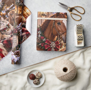 Luxe Kerstmis Inpakpapier Met Kastanjeboom Motief