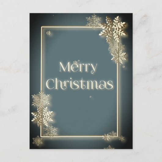 Luxe Kerstmis met sneeuwkristallen Briefkaart (Voorkant)