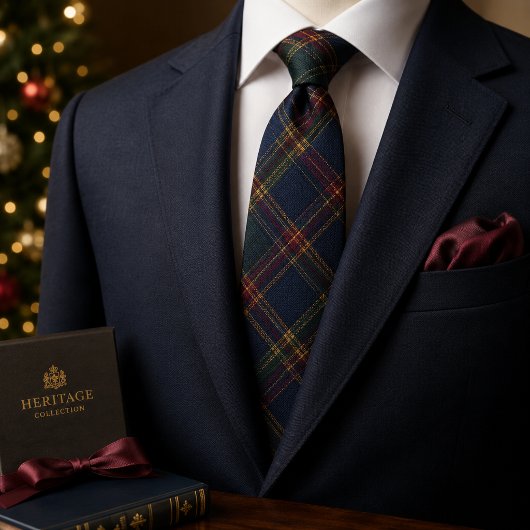 Luxe Kerstmis Tartan Plaid Stropdas