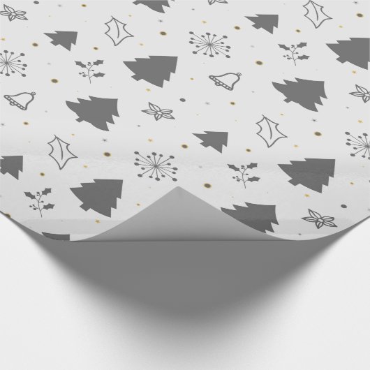 Luxe kerstpatroon cadeaupapier (Hoek)