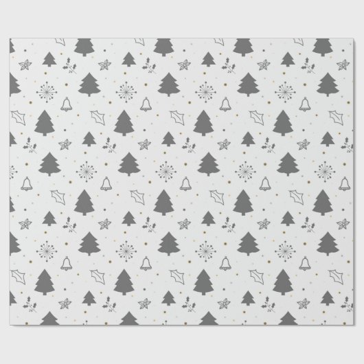 Luxe kerstpatroon cadeaupapier (Vlak)