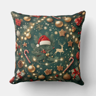 Luxe Kerstpatroon Decorative Worp Kussen