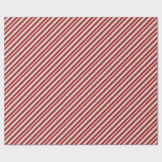 Luxe Kerststolpstreep Kerstcadeaupapier Cadeaupapier (Vlak)