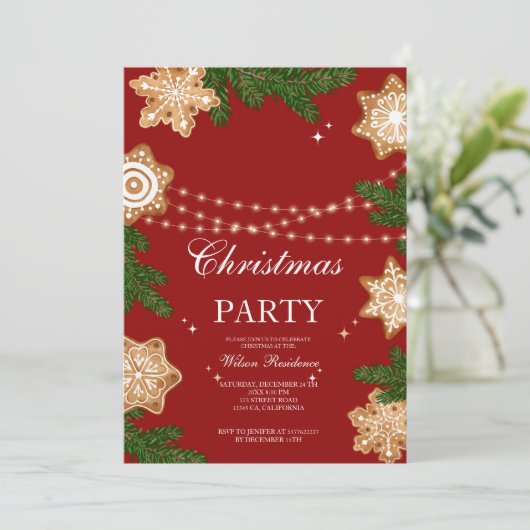 luxe kerstuitnodiging kaart (Staand voorkant)