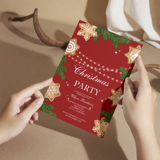 Luxe kerstuitnodiging kaart