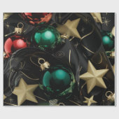Luxe kerstversiering cadeaupapier (Vlak)