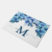 Luxe Keuken Vloermat: Blauwe Orchideeën Bloemen Deurmat (Schuin)