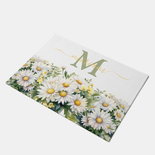 Luxe Keuken Vloermat: Daisies Bloemen Deurmat (Schuin)