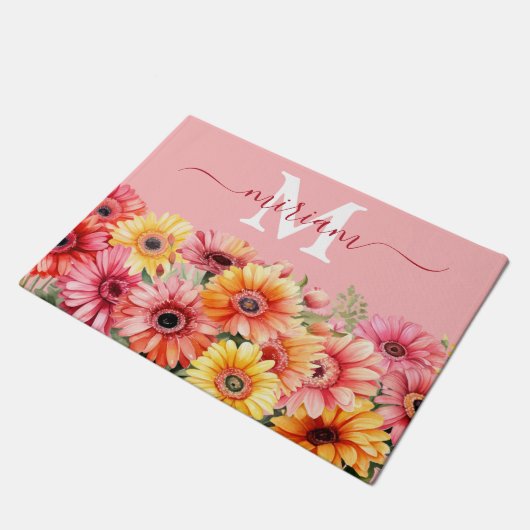 Luxe Keuken Vloermat: Gerbera Daisies Deurmat (Schuin)
