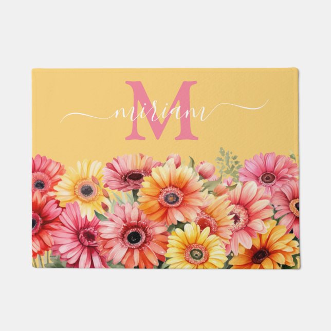 Luxe Keuken Vloermat: Gerbera Daisies Deurmat (Voorkant)