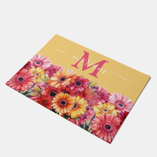 Luxe Keuken Vloermat: Gerbera Daisies Deurmat (Schuin)