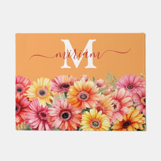 Luxe Keuken Vloermat: Gerbera Madeliefjes Deurmat (Voorkant)