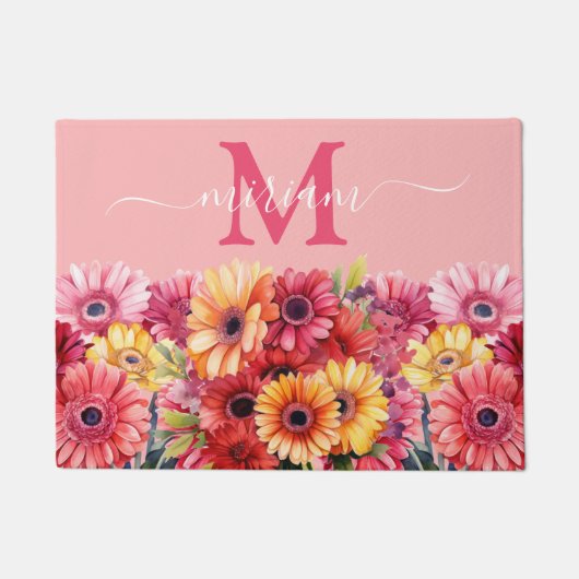 Luxe Keuken Vloermat: Gerbera Madeliefjes Deurmat (Voorkant)