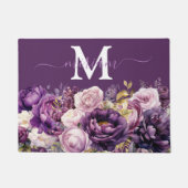 Luxe Keuken Vloermat: Paarse Bloemen Deurmat (Voorkant)