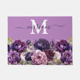 Luxe Keuken Vloermat: Paarse Bloemen Deurmat