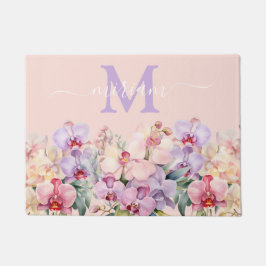 Luxe Keuken Vloermat: Roze en Paarse Orchideeën Deurmat