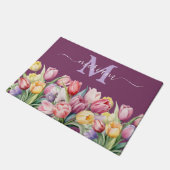 Luxe Keuken Vloermat: Roze en Paarse Tulpen Deurmat (Schuin)