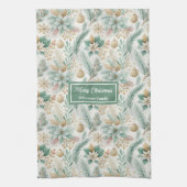 Luxe Keukenhanddoek Witte Poinsettia Kerst (Verticaal)
