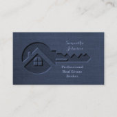 Luxe Key Saphire Blue Real Estate Visitekaartje (Voorkant)