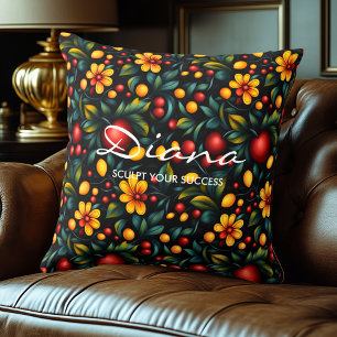 Luxe Khokhloma Floral Decoratief Sierkussen